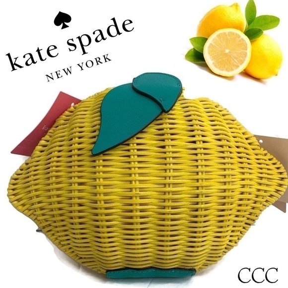 Kate Spade Wicker Yellow Lemon 🍋 Bag NWT Summer - Picture 1 of 5